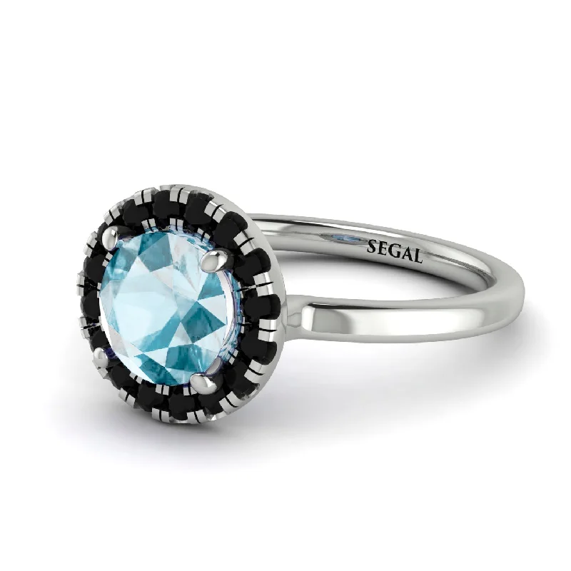 1ct Round Aquamarine Engagement Ring - Natalia No. 409