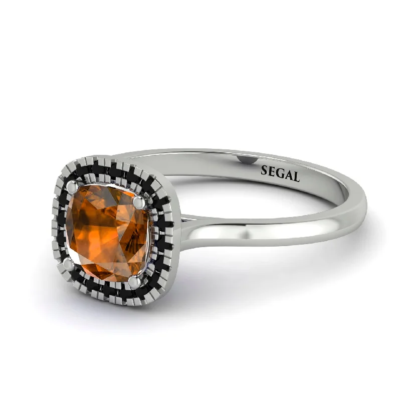 Vintage Classic Halo Cushion Brown Diamond Ring - Skylar No. 1109