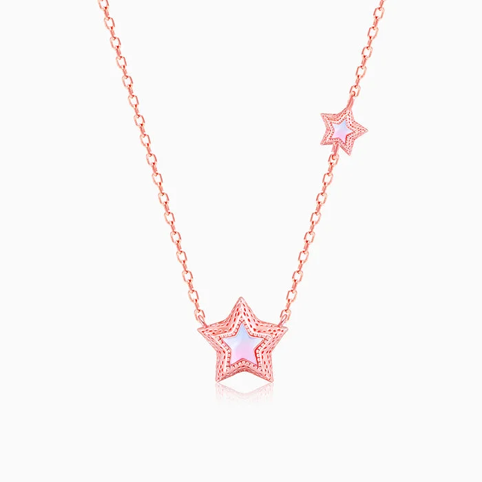 Classic Gold Pendant Necklace-Rose Gold Shooting Star Necklace