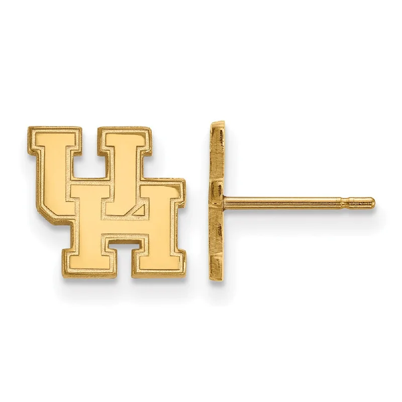 Chunky Gold Earrings-14k Gold Plated Silver University of Houston XS (Tiny) Post Earrings