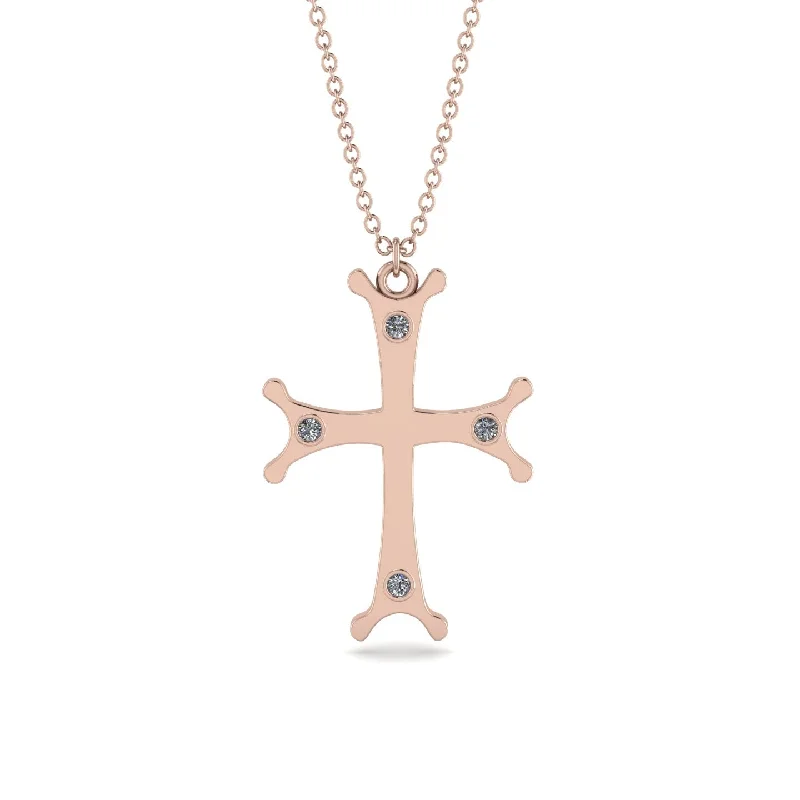 Bold Crystal Necklace-Vintage Diamond Christian Cross Necklace - Peter No. 2