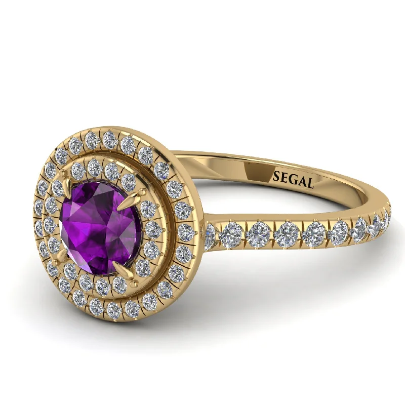 Double Halo Amethyst Ring - Zoey No. 301