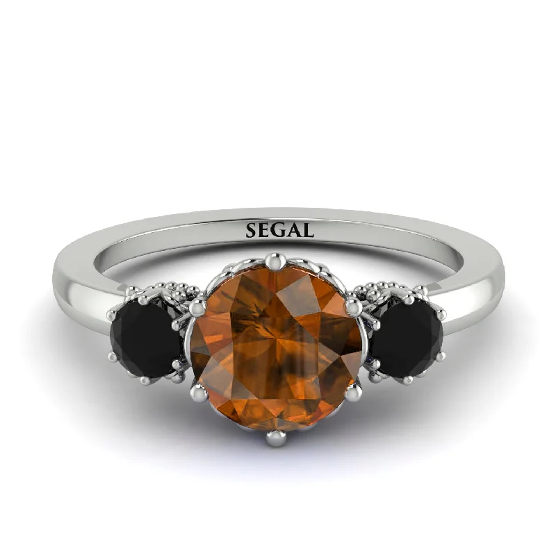 Classic 3 Stone Brown Diamond Engagement Ring - Sofia No. 1109