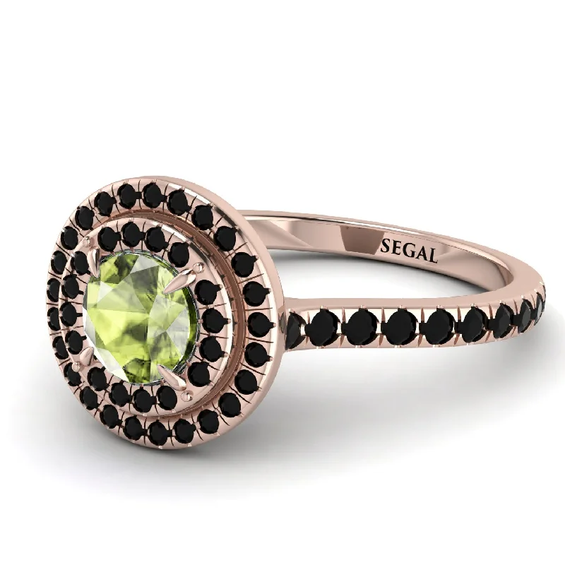 Double Halo Peridot Ring - Zoey No. 708