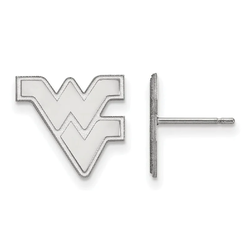 Elegant Drop Earrings-Sterling Silver West Virginia University Small Post Earrings