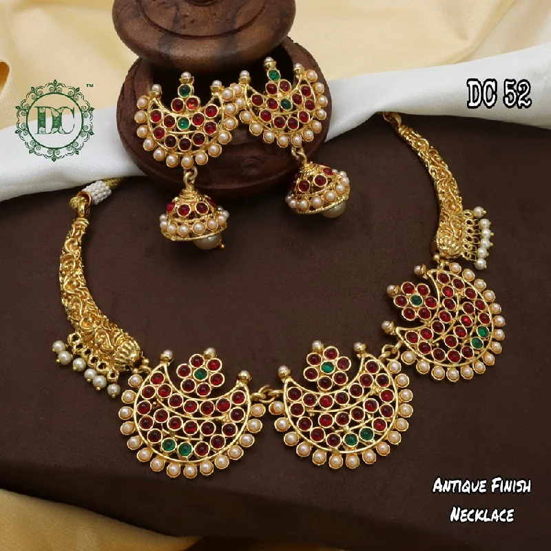 Birthstone Pendant Necklace-Diksha Collection Gold Plated Necklace Set