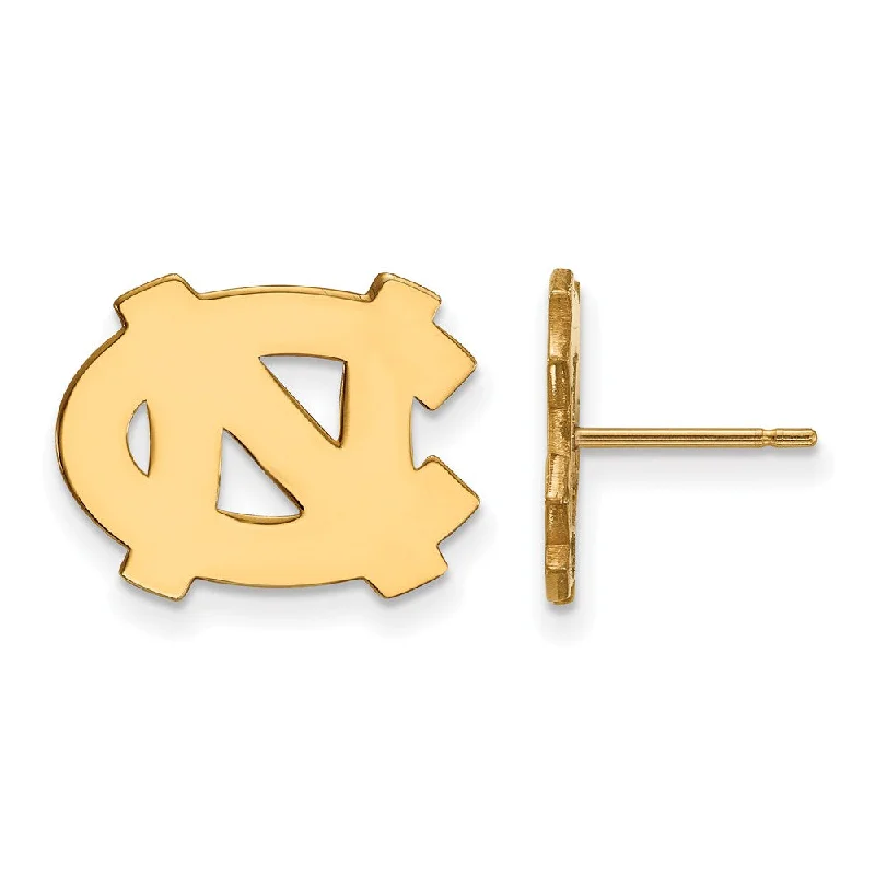 Big Statement Earrings-10k Yellow Gold U of North Carolina Small 'NC' Post Earrings