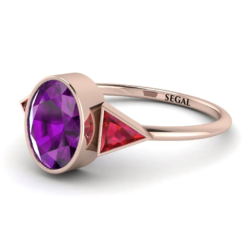 Geometrical Bezel Amethyst Ring - Trinity No. 311