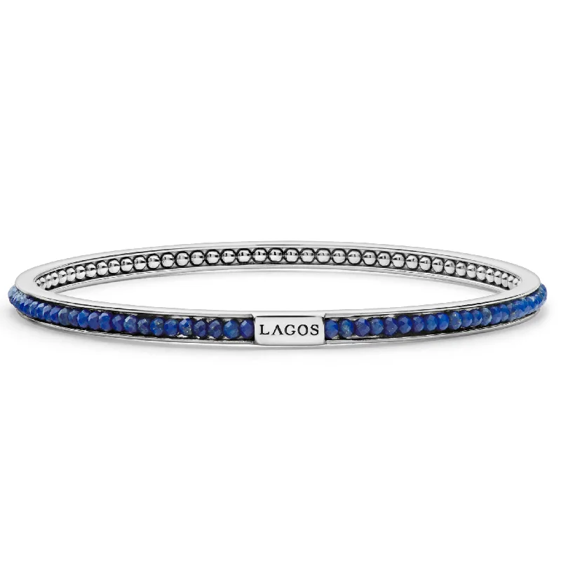 Rose Gold Bangles Set-Caviar Icon Lapis Bangle