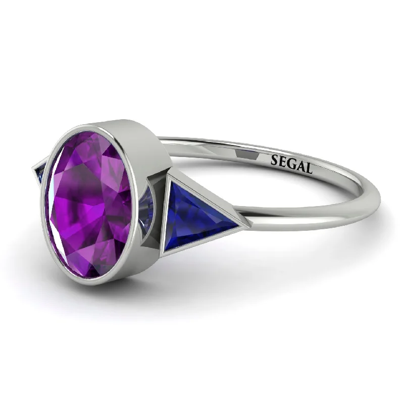 Geometrical Bezel Amethyst Ring - Trinity No. 315