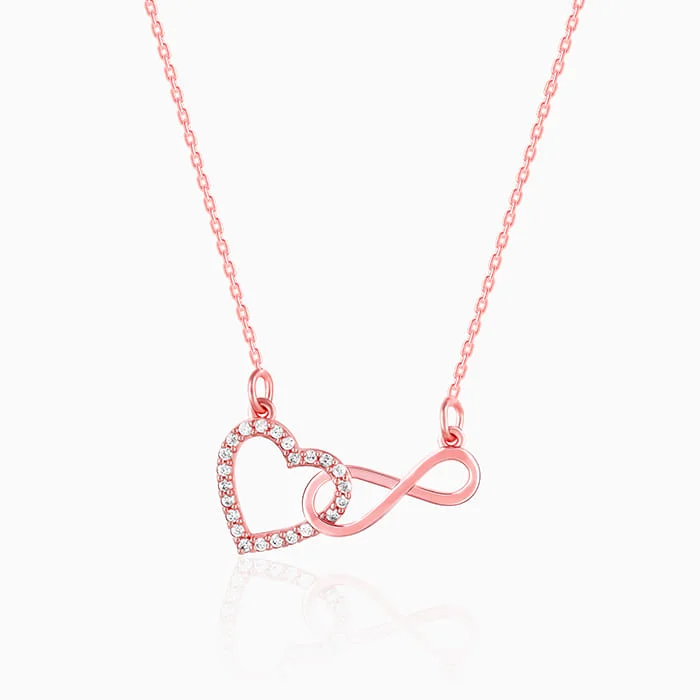 Customizable Birthstone Necklace-Rose Gold Sparkling Infinity Necklace