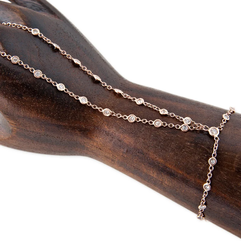 Luxury Tennis Bracelets-DIAMOND DOUBLE STEM FINGER BRACELET