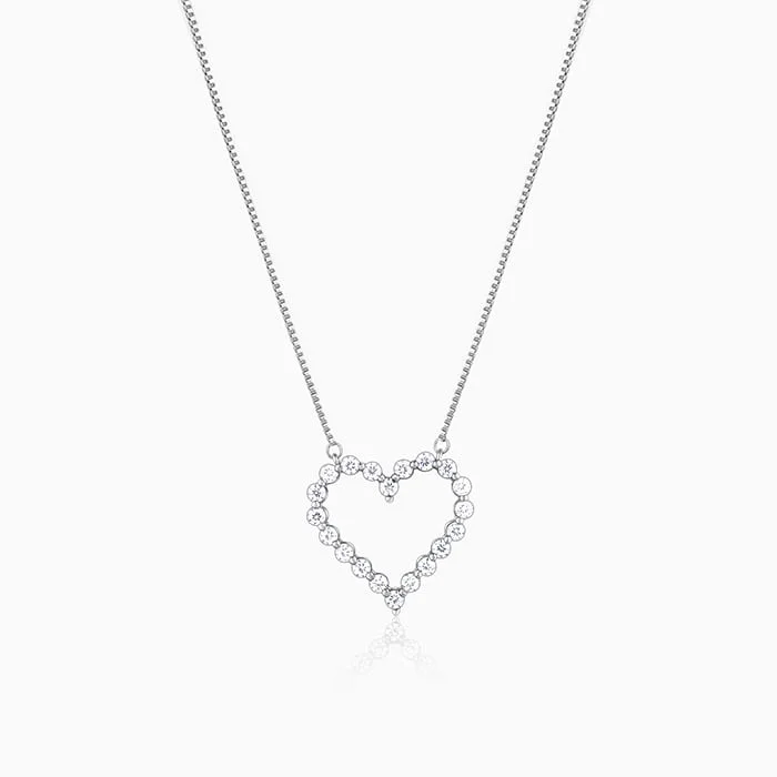 Double Layer Gold Necklace-Silver Heart's Affection Necklace