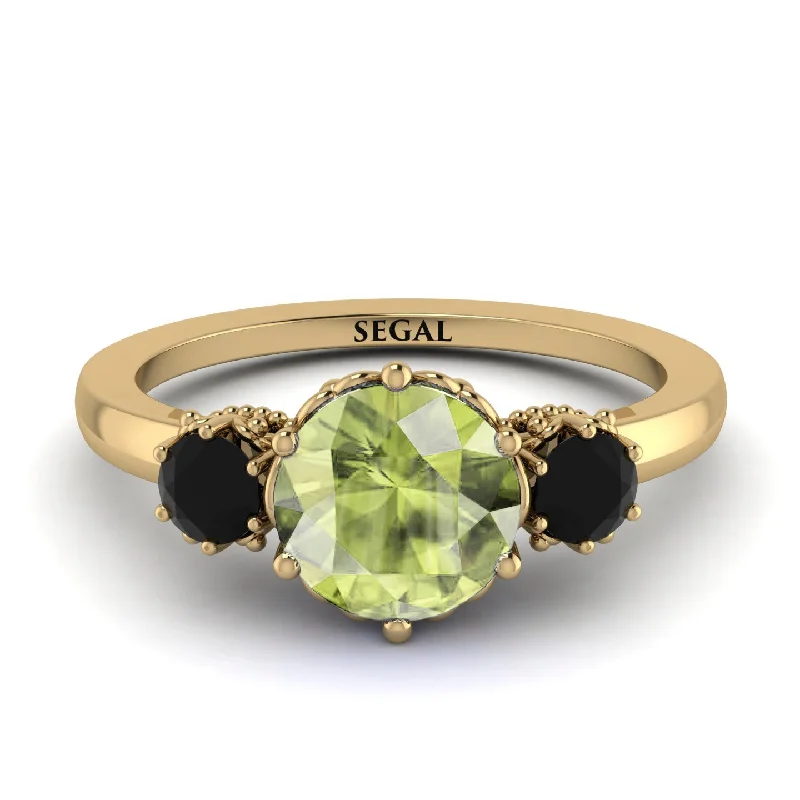 Classic 3 Stone Peridot Engagement Ring - Sofia No. 707