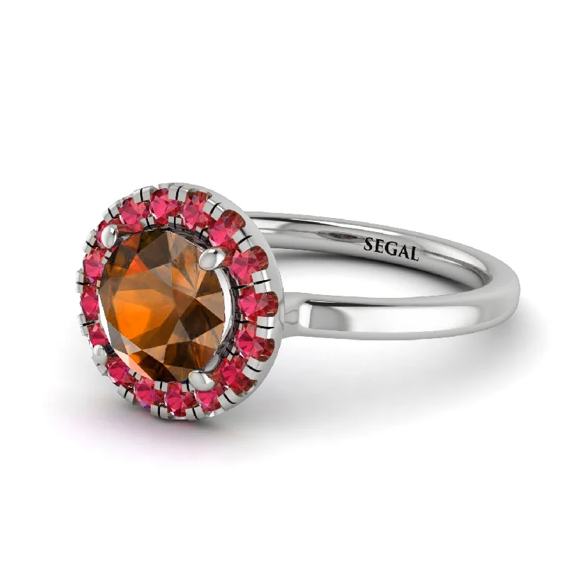 1ct Round Brown Diamond Engagement Ring - Natalia No. 1112