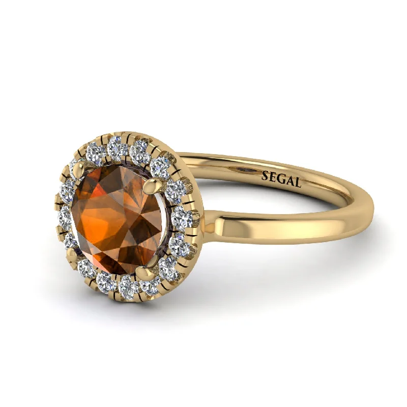 1ct Round Brown Diamond Engagement Ring - Natalia No. 1101