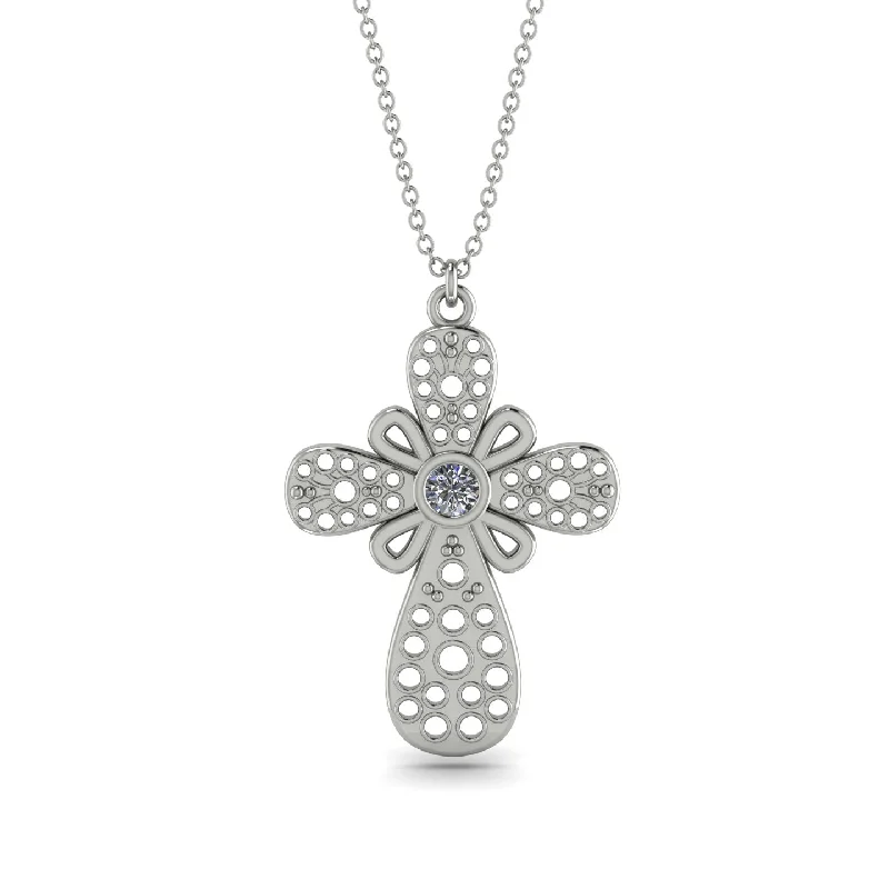 Butterfly Pendant Necklace-Unique Glam Diamond Cross Necklace - Leo No. 3