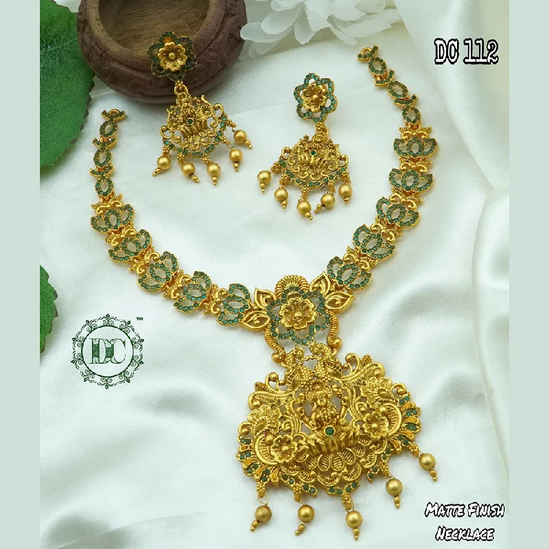 Celebrity Style Necklace-Diksha Collection Gold Plated Choker Necklace Set