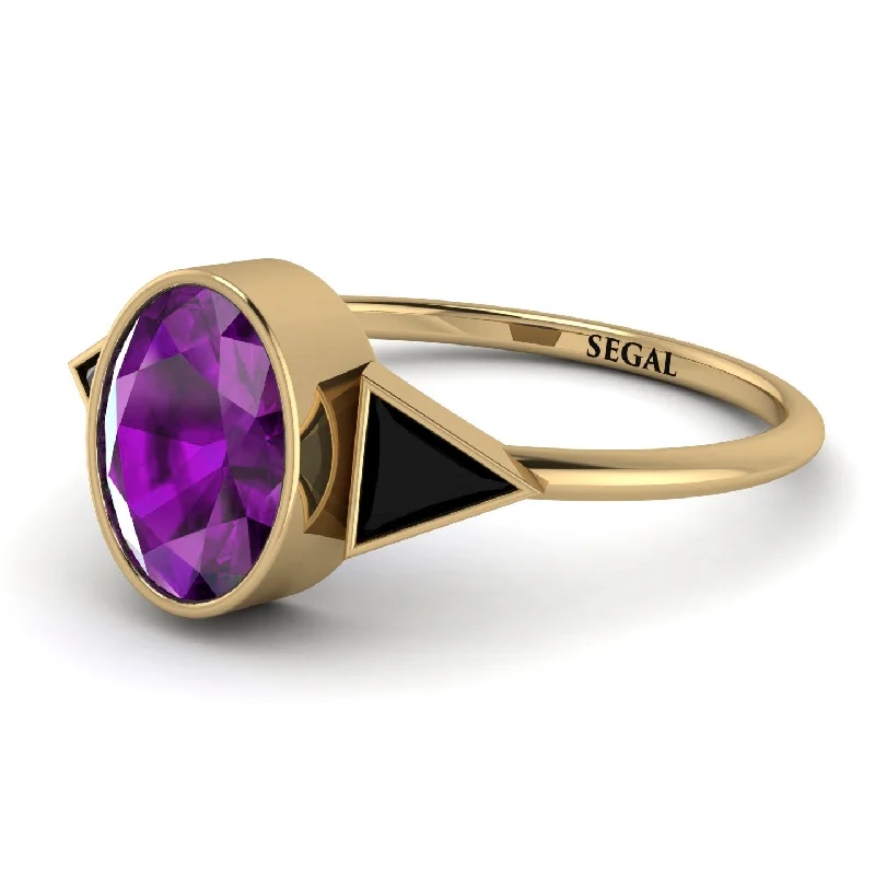 Geometrical Bezel Amethyst Ring - Trinity No. 307