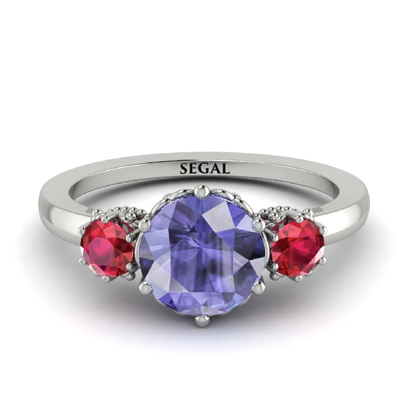 Classic 3 Stone Tanzanite Engagement Ring - Sofia No. 212