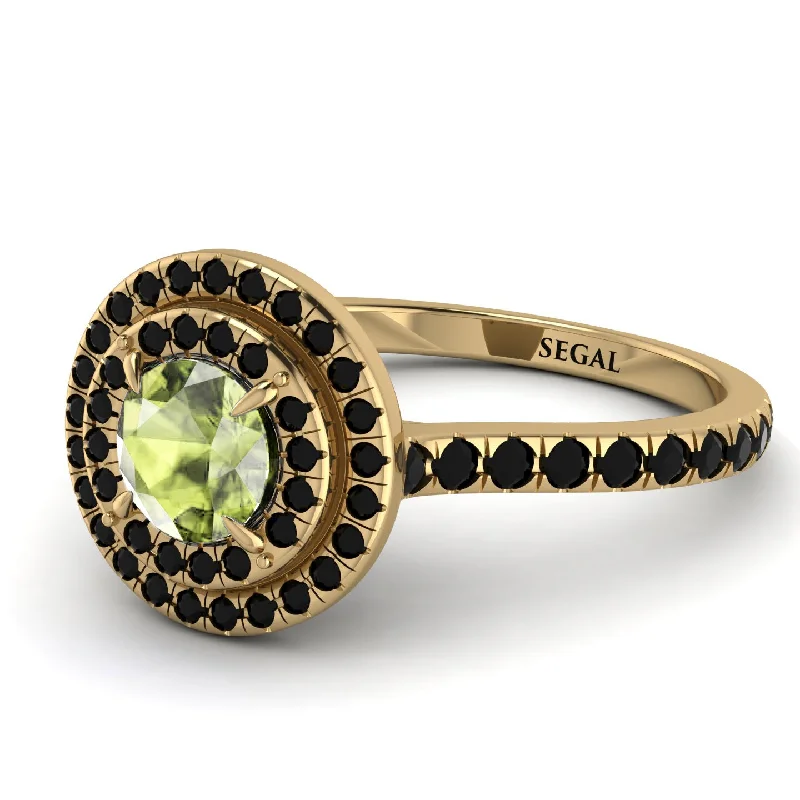 Double Halo Peridot Ring - Zoey No. 707