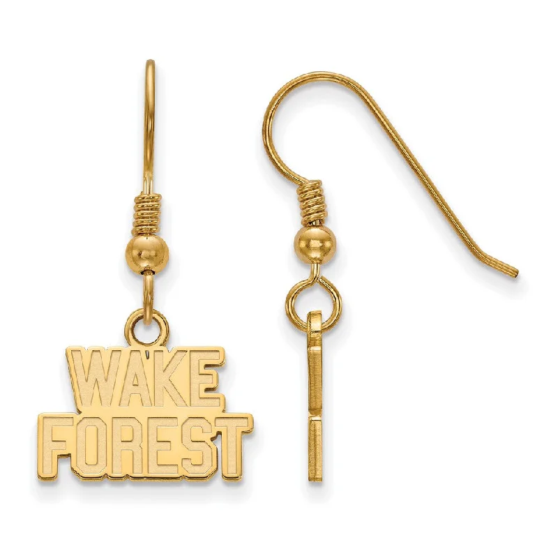 Tiny Stud Earrings-14k Gold Plated Silver Wake Forest University XS Tiny Dangle Earrings