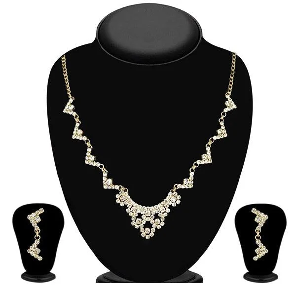 Personal Initial Necklace-Eugenia Austrian Stone Gold Plated Necklace Set - 1104309