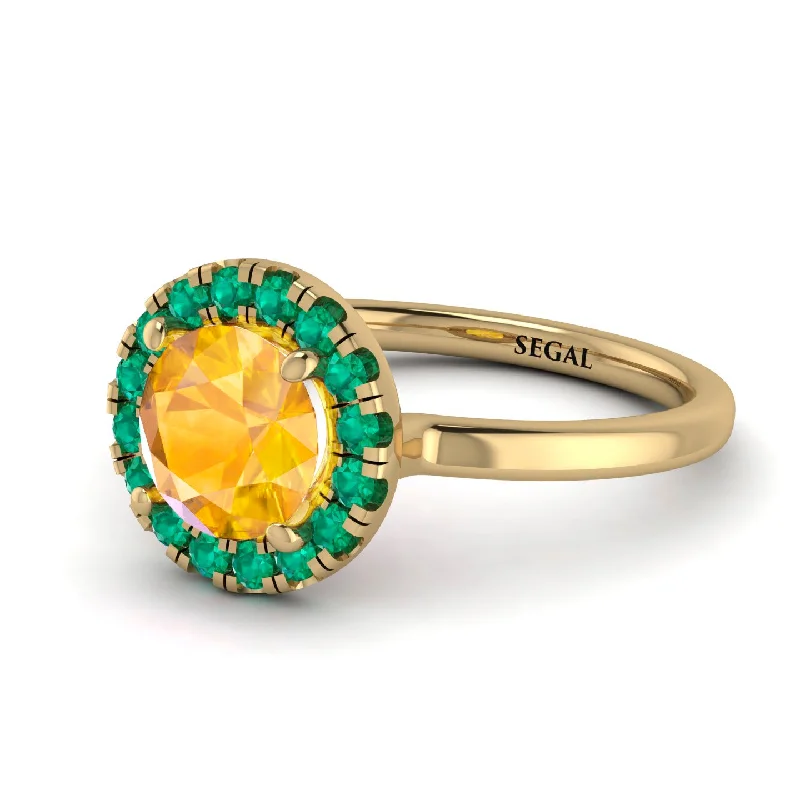 1ct Round Yellow Diamond Engagement Ring - Natalia No. 1004