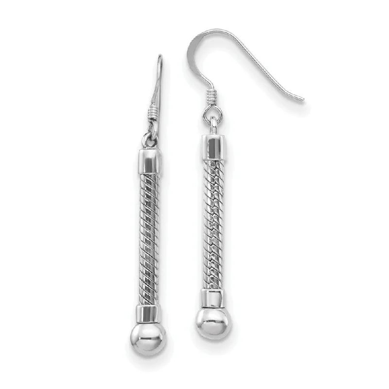 Luxury Stud Earrings-Sterling Silver Starter Bead Long Dangle Earrings