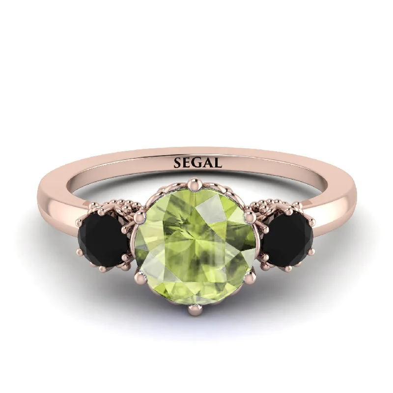 Classic 3 Stone Peridot Engagement Ring - Sofia No. 708