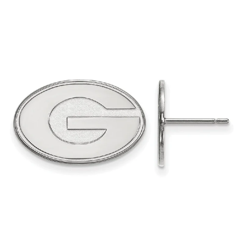 Chic Ear Cuffs-10k White Gold University of Georgia Small Initial G Post Earrings