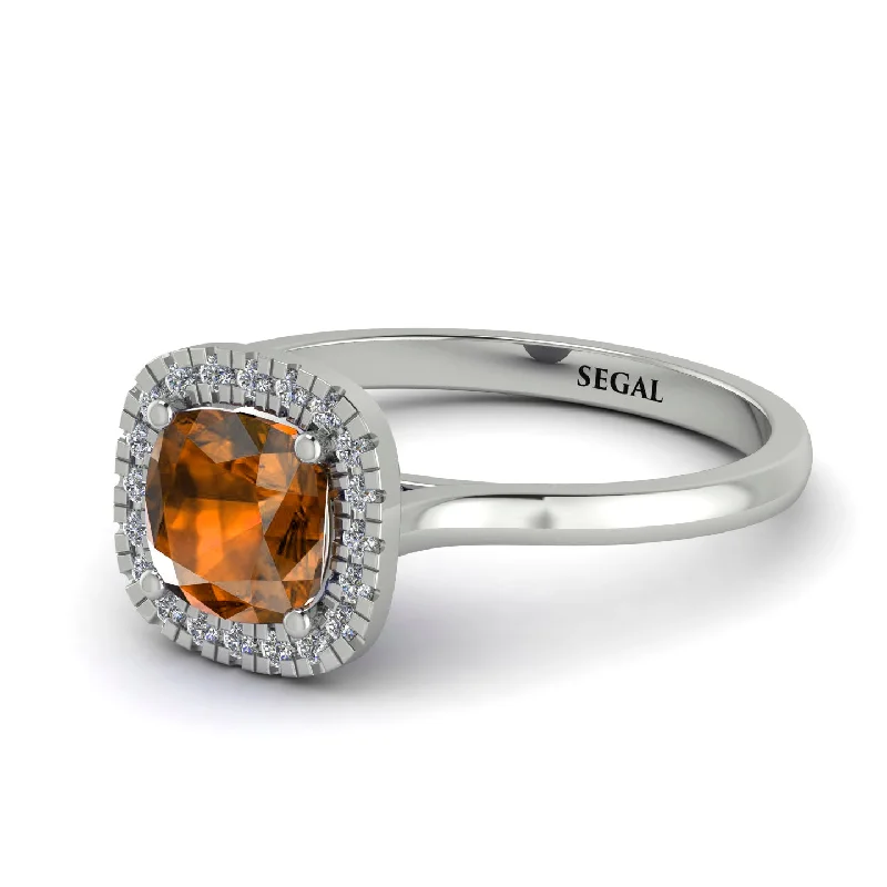 Vintage Classic Halo Cushion Brown Diamond Ring - Skylar No. 1103