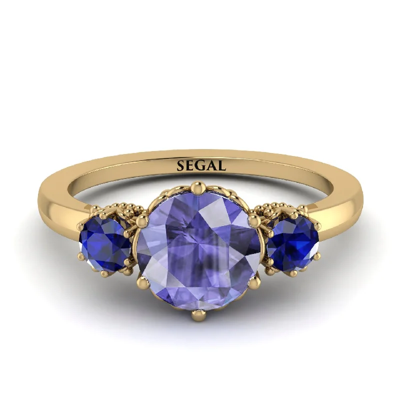 Classic 3 Stone Tanzanite Engagement Ring - Sofia No. 213