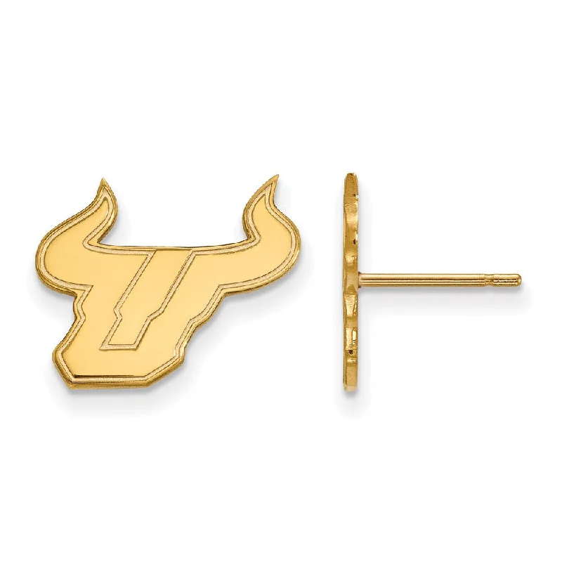 Silver Stud Earrings-10k Yellow Gold Univ. of South Florida Small Post Earrings