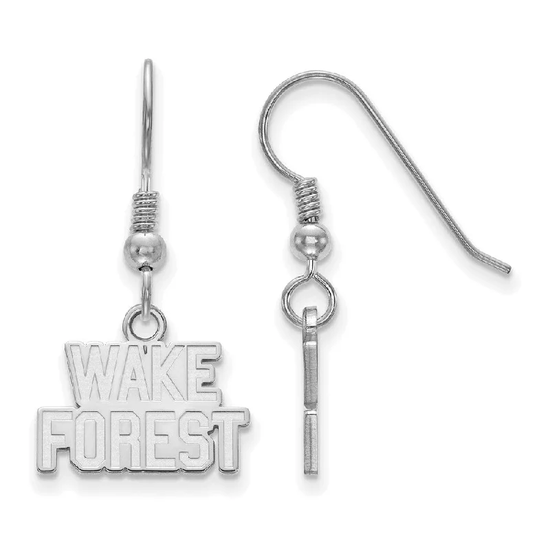 Fashionable Ear Cuffs-Sterling Silver Wake Forest University XS (Tiny) Dangle Earrings