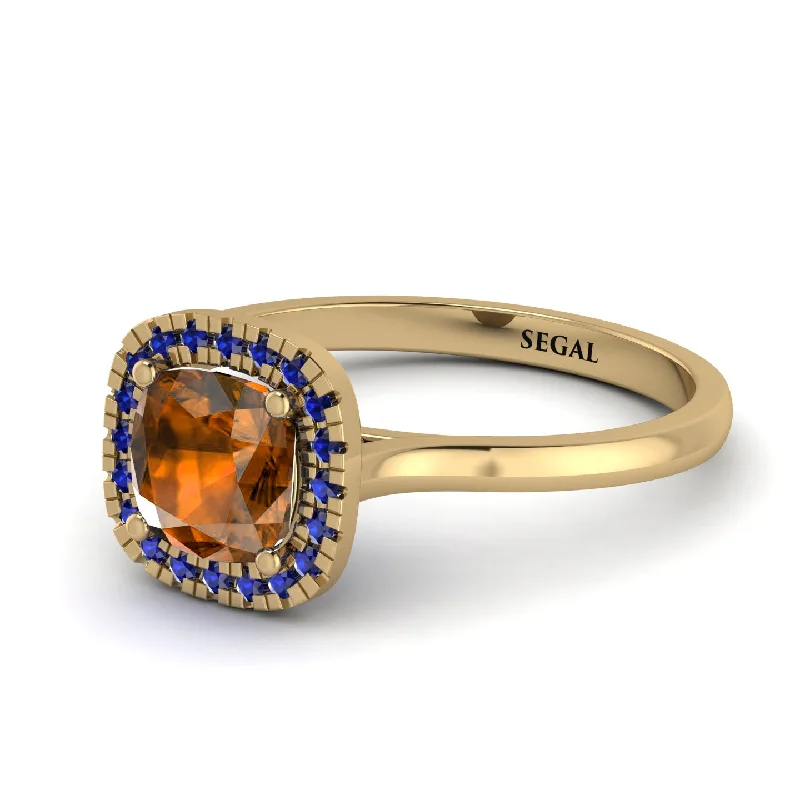 Vintage Classic Halo Cushion Brown Diamond Ring - Skylar No. 1113