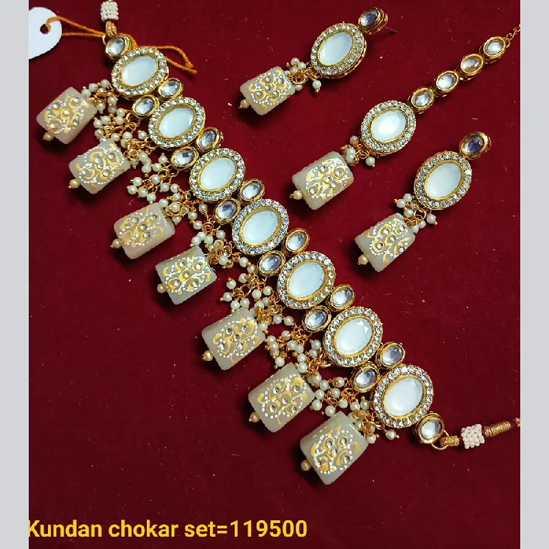 Bridal Wedding Necklace-Padmawati Bangles Gold Plated Choker Necklace Set