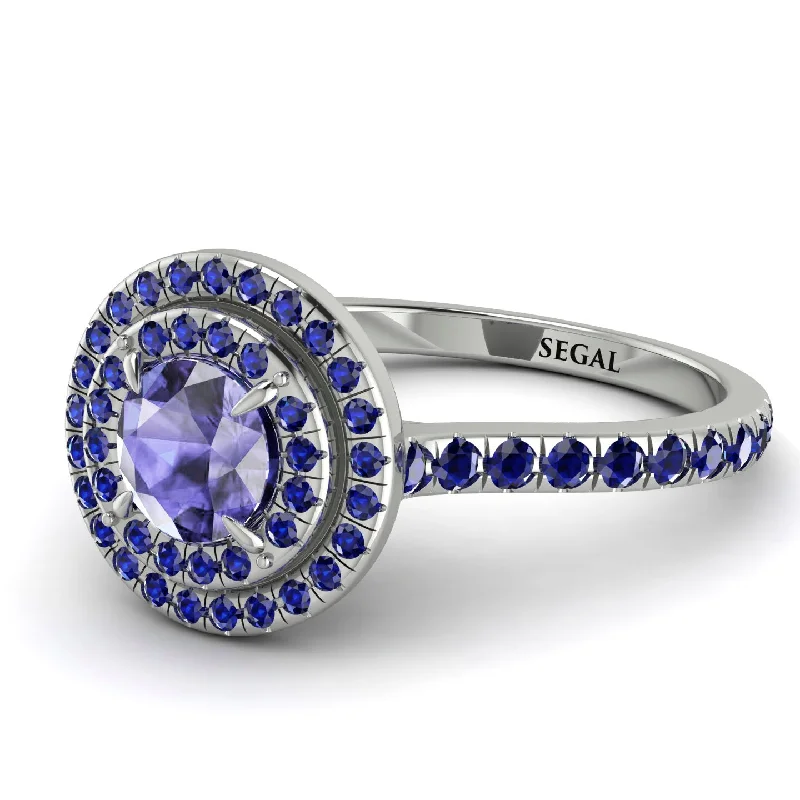 Double Halo Tanzanite Ring - Zoey No. 215