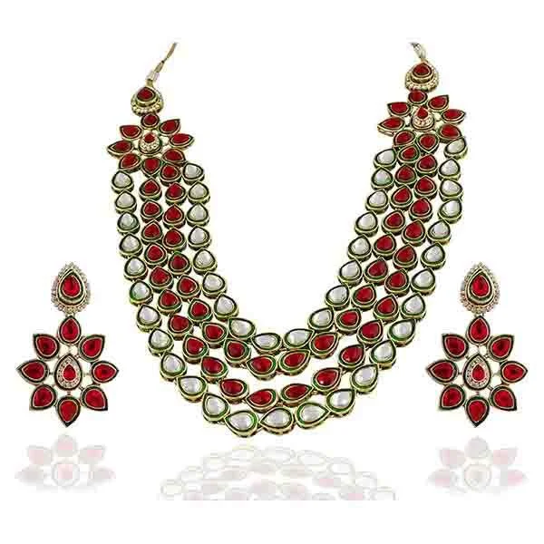 Vintage Inspired Necklace-Vivaah Kundan Gold Plated Necklace Sets - 2000301