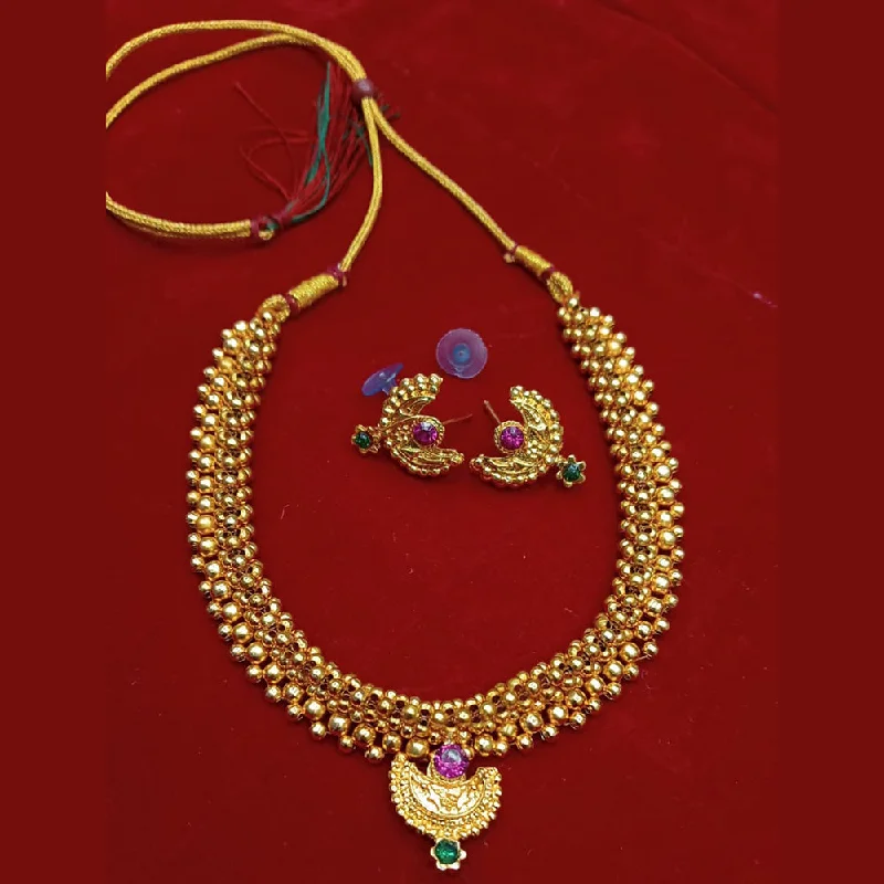 Minimalist Pendant Necklace-Manisha Jewellery Gold Plated Necklace Set