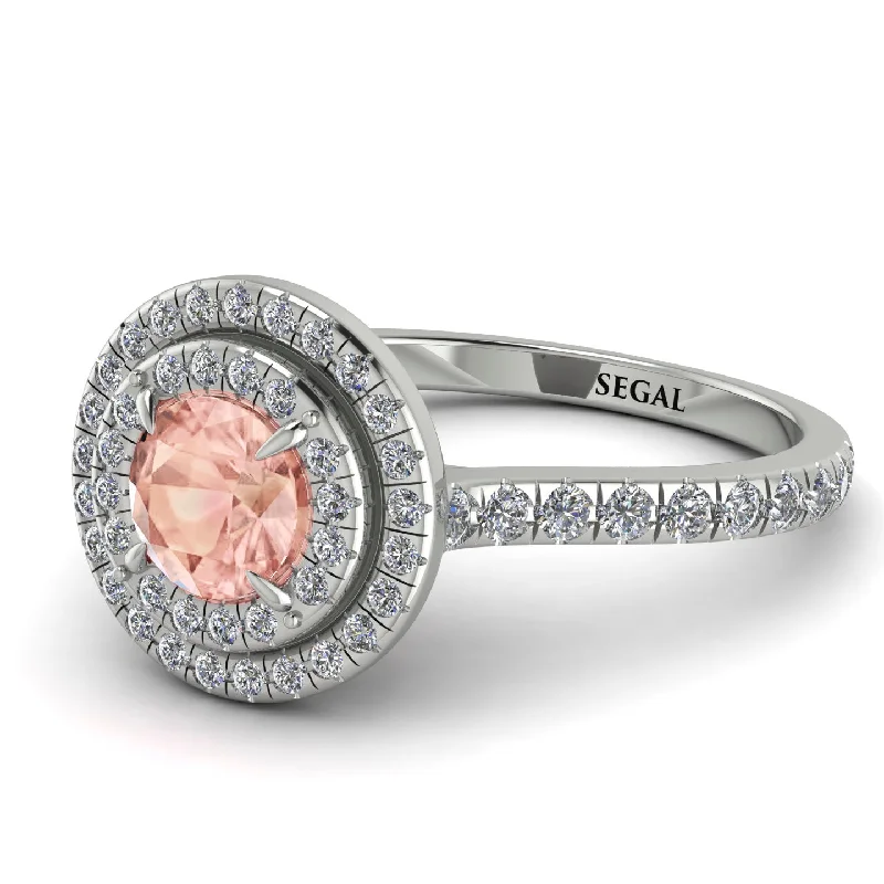 Double Halo Morganite Ring - Zoey No. 903