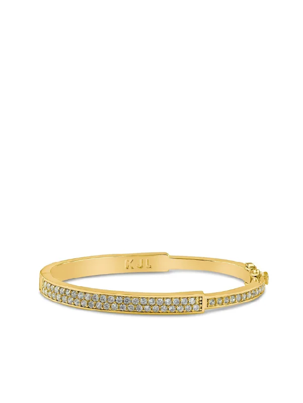 Crystal Bangles Set-Pave CZ Hinged Bangle