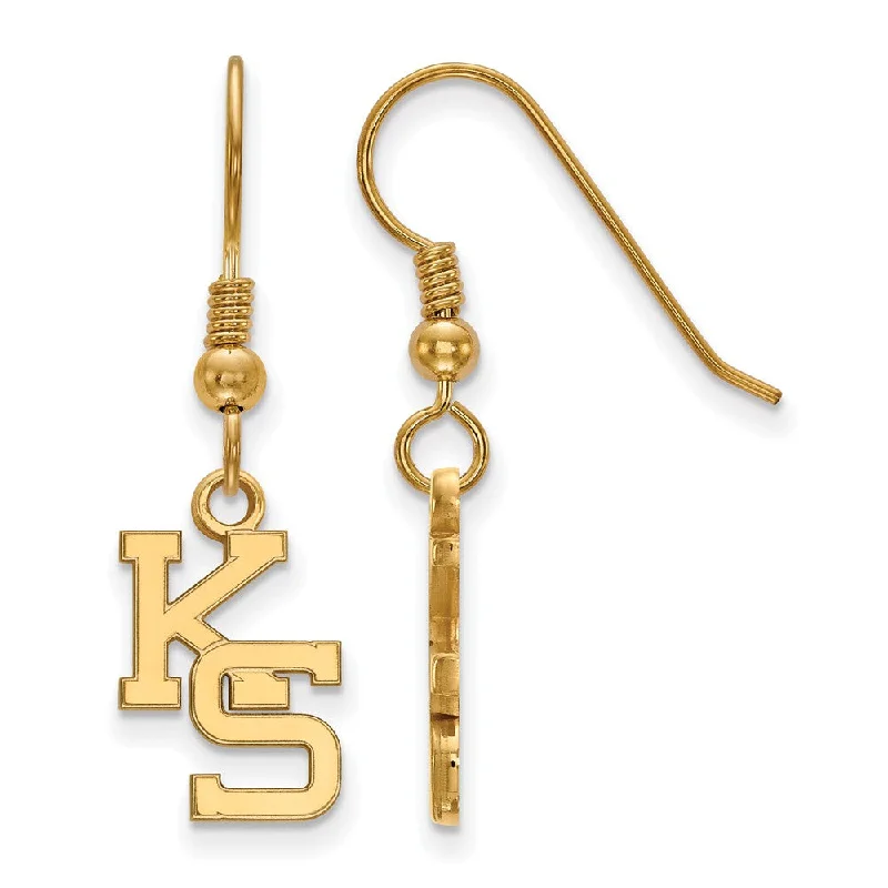 Colorful Tassel Earrings-14k Gold Plated Silver Kansas State University Dangle Earrings