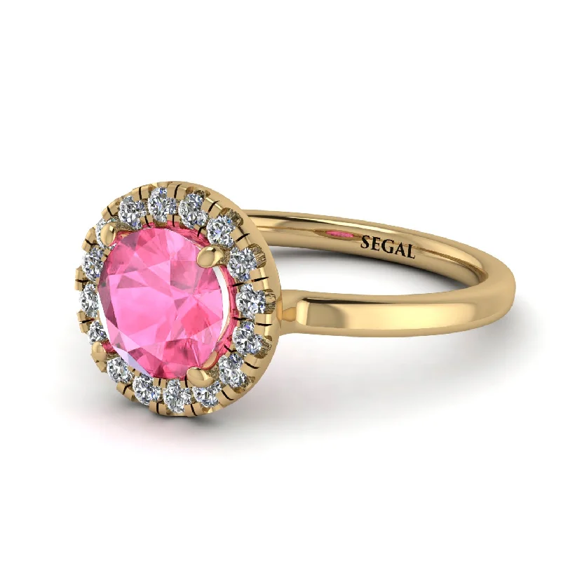 1ct Round Pink Moissanite Engagement Ring - Natalia No. 801