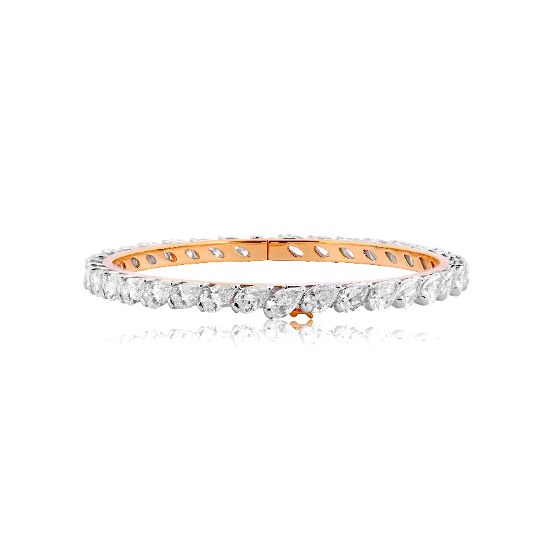 Colorful Glass Bangles-14.08 ct TW Diamond Bangle