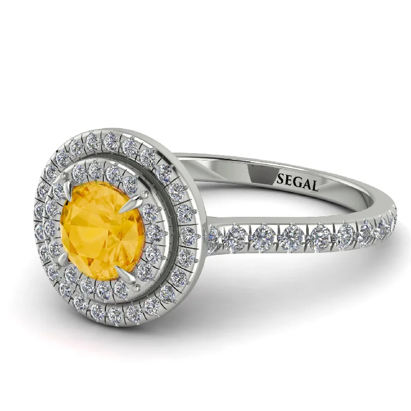 Double Halo Citrine Ring - Zoey No. 603