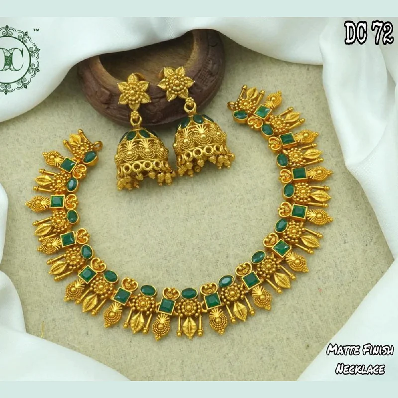 Geometric Pendant Necklace-Diksha Collection Gold Plated Choker Necklace Set