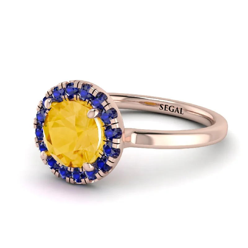 1ct Round Citrine Engagement Ring - Natalia No. 614