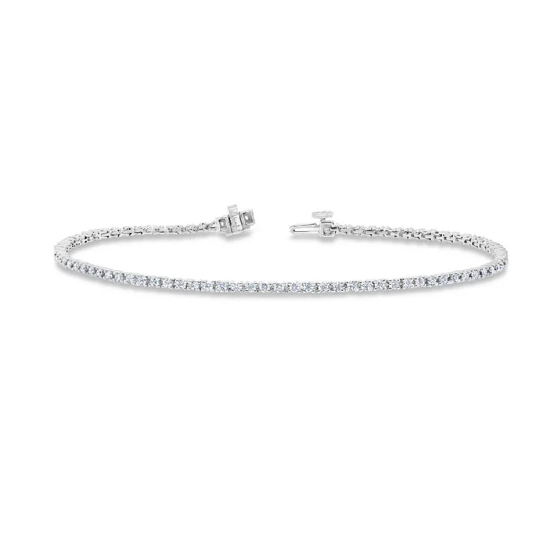 Fashionable Silver Bangle Bracelets-Uneek Tennis Collection 1-Row Tennis Bracelet