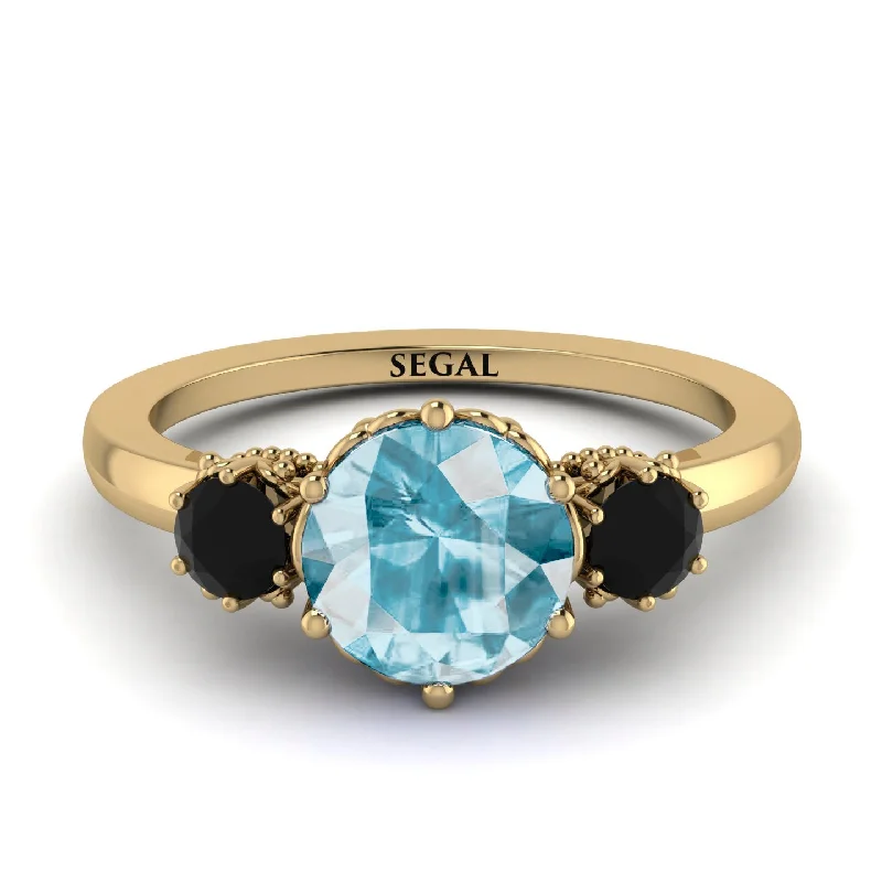 Classic 3 Stone Aquamarine Engagement Ring - Sofia No. 407